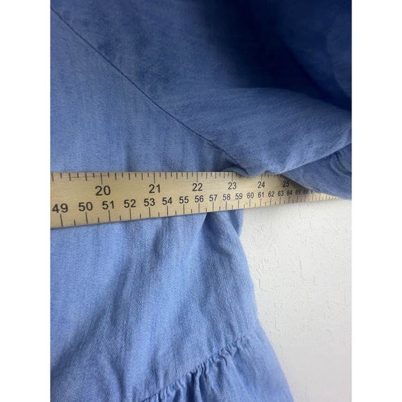 Old Navy Top 4X Chambray Boho Prairie Cottagecore Embroidered Vacation Western - Picture 5 of 6